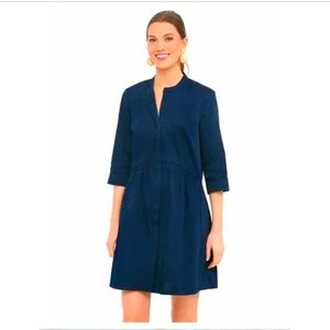 TUCKERNUCK Navy Royal Shirt Dress Long Sleeve Button Up size Medium